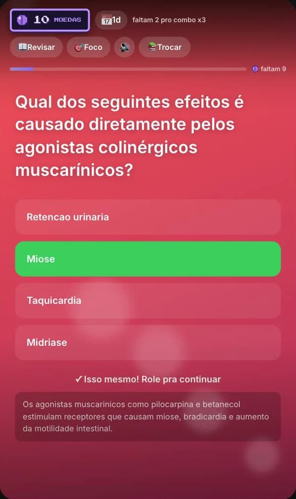 Scroll Study no celular: pergunta com 4 alternativas e explicação